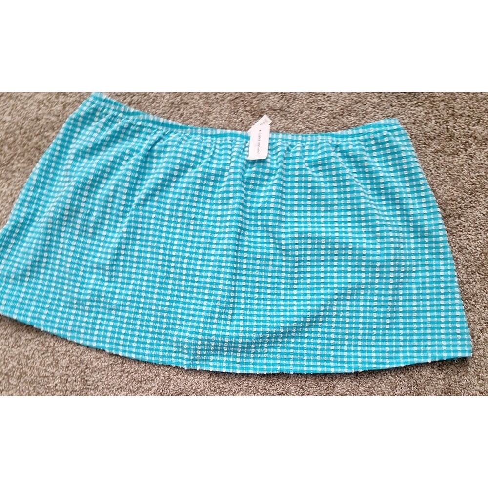 Lane Bryant Teal Gingham Balconette Tankini Top 42C and Swim Skirt 24 Set - Picture 10 of 12